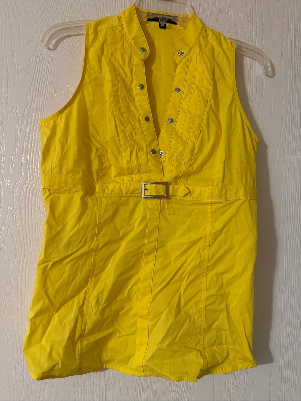 Bright Yellow Express size small Sleeveless Belted Tunic Top